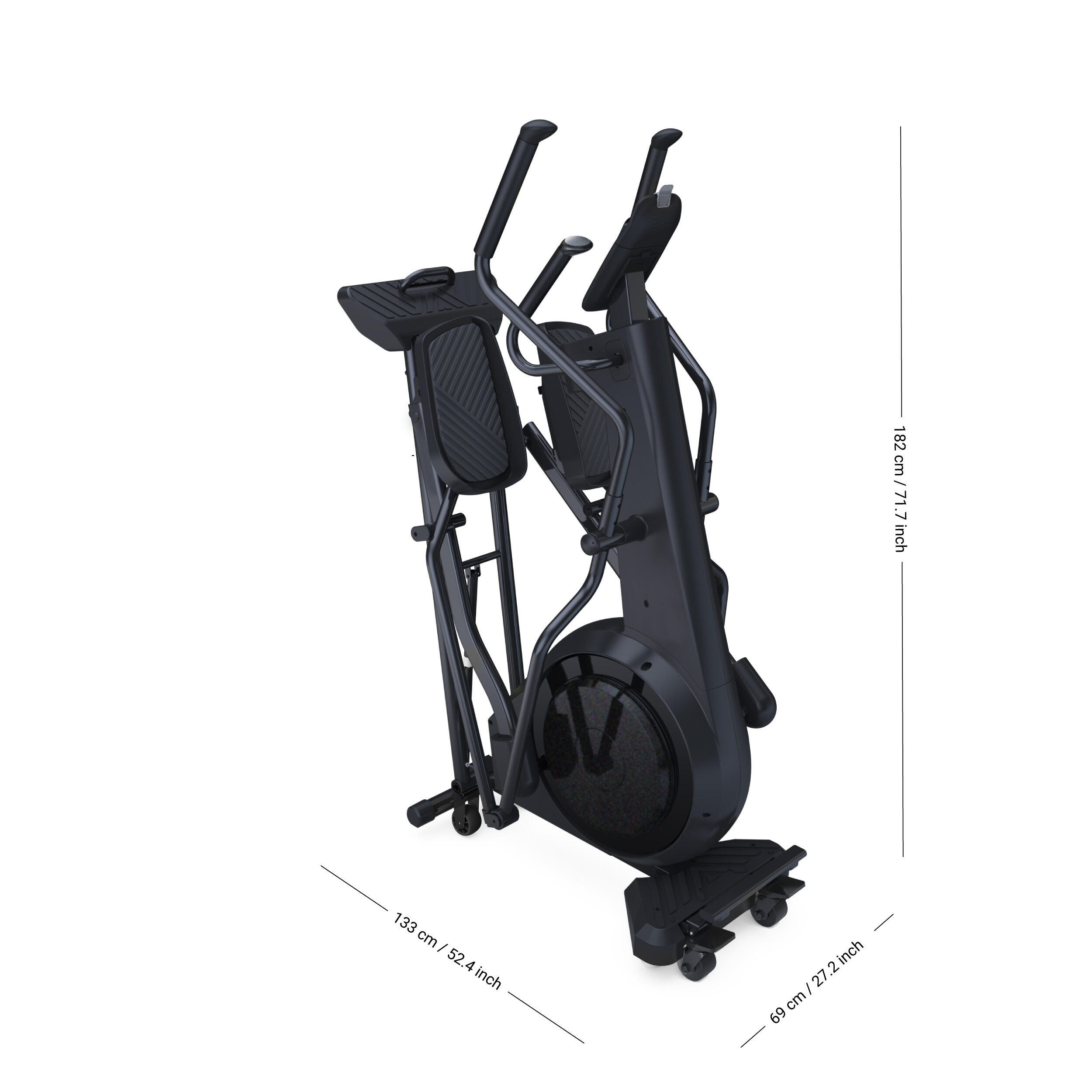 Front Wheel Folding Connected Self-Powered Cross Trainer Challenge Elliptical 4/6