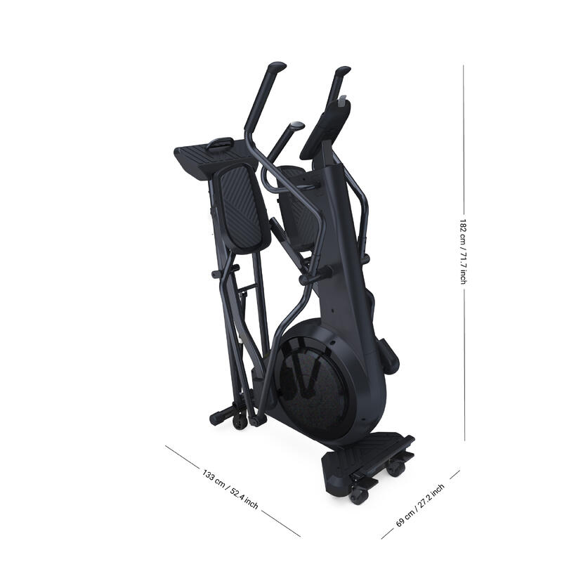 Front Wheel Folding Connected Self-Powered Cross Trainer Challenge Elliptical