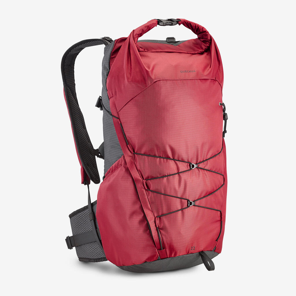 Ranac za planinarenje MH500 Light sa poklopcem na savijanje 22 l - svetlocrveni