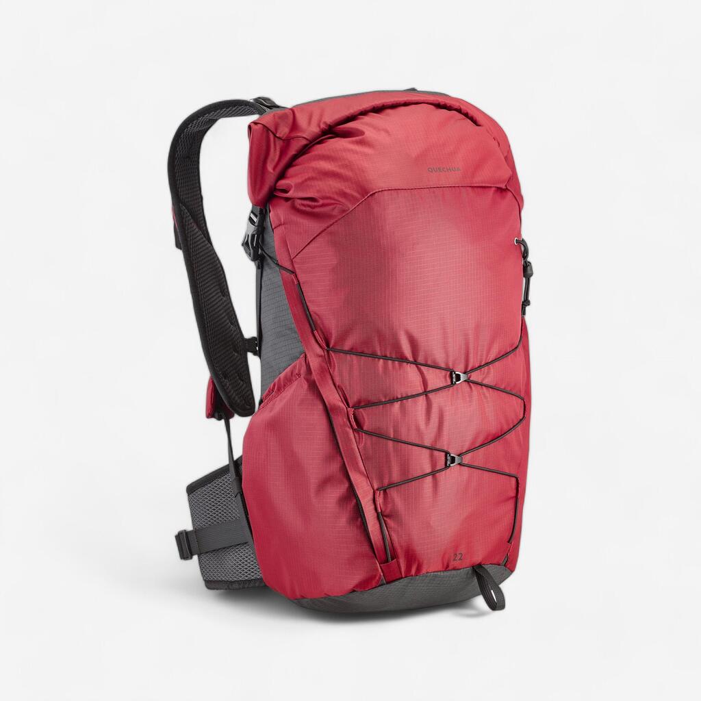 Ranac za planinarenje MH500 Light sa poklopcem na savijanje 22 l - svetlocrveni
