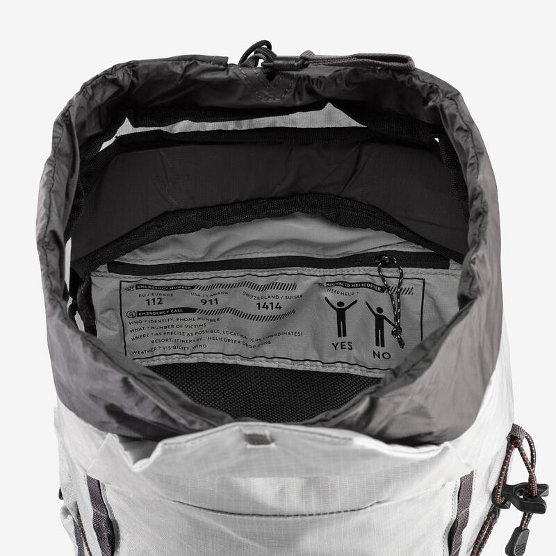 Sac à dos de randonnée montagne confortable et léger 25L, MH900 gris