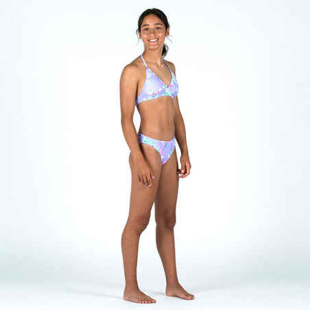 Girl's swimsuit bottoms - 100 Zeli palm violet