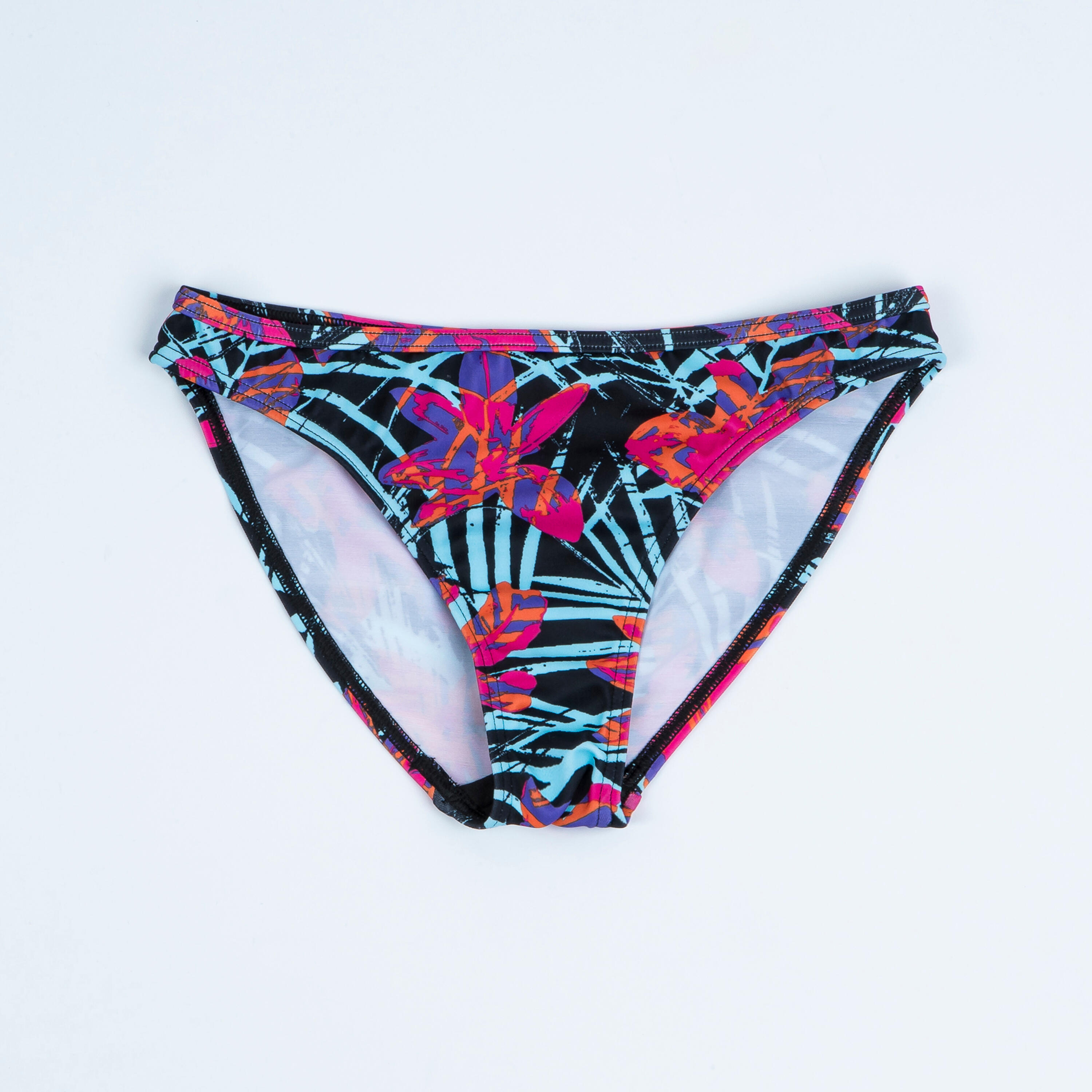 Costume slip ragazza 100 TROPICAL rosa 7/8