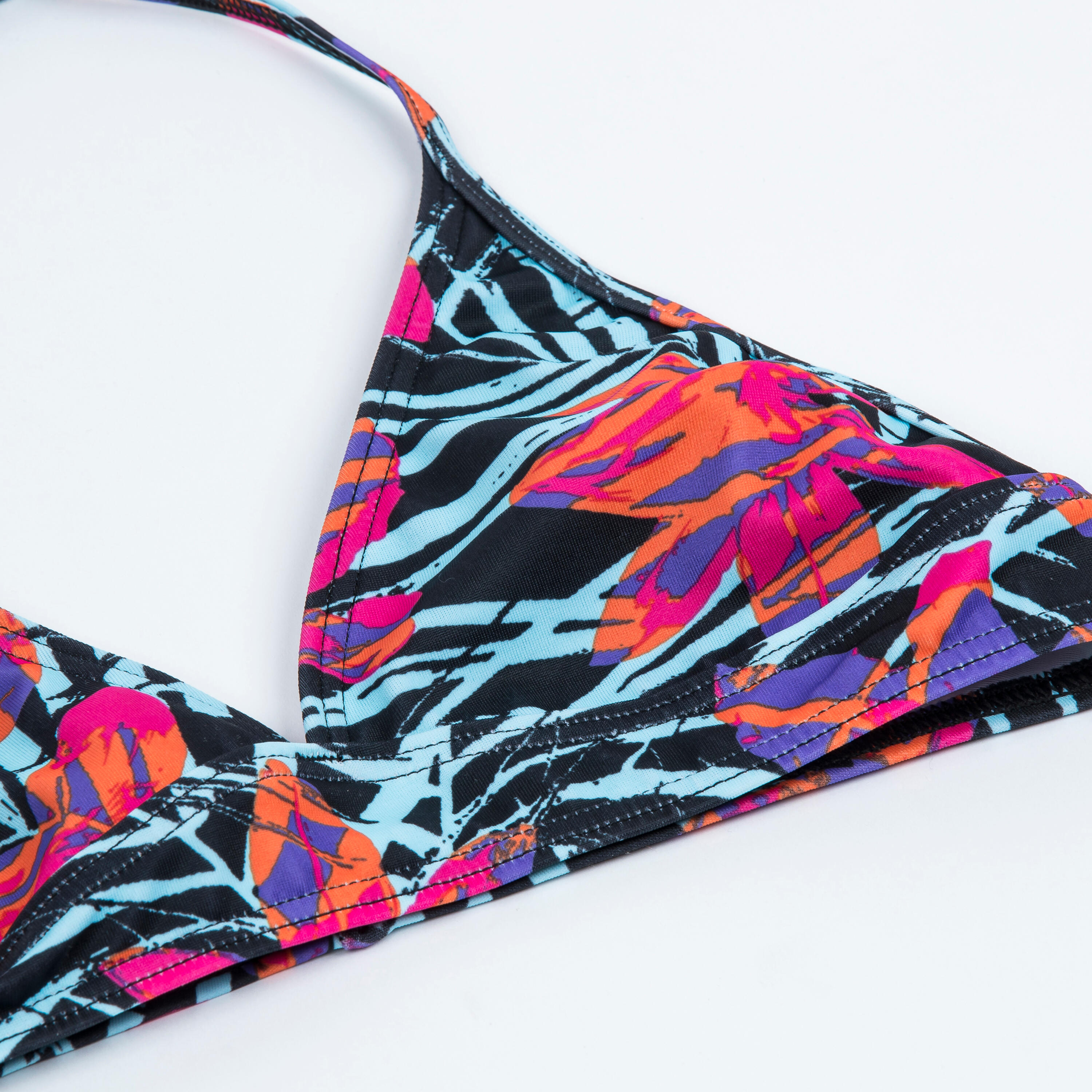 Haut de maillot de bain foulard Fille - 100 Tami tropical party rose 4/5