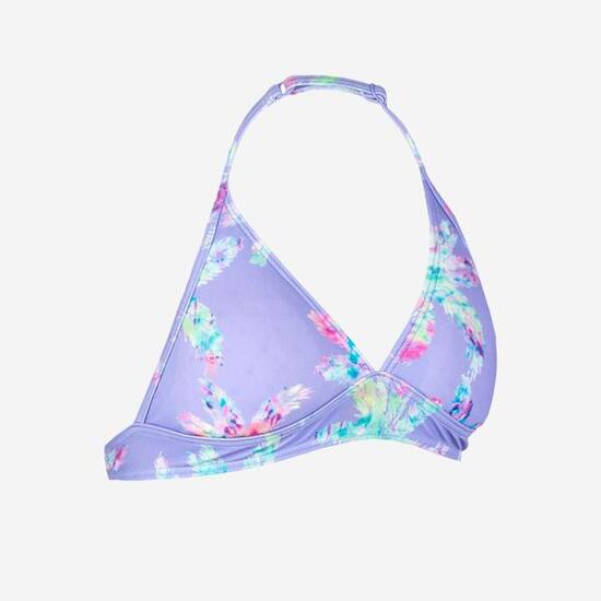 Haut de maillot de bain foulard Fille - 100 Tami palm violet
