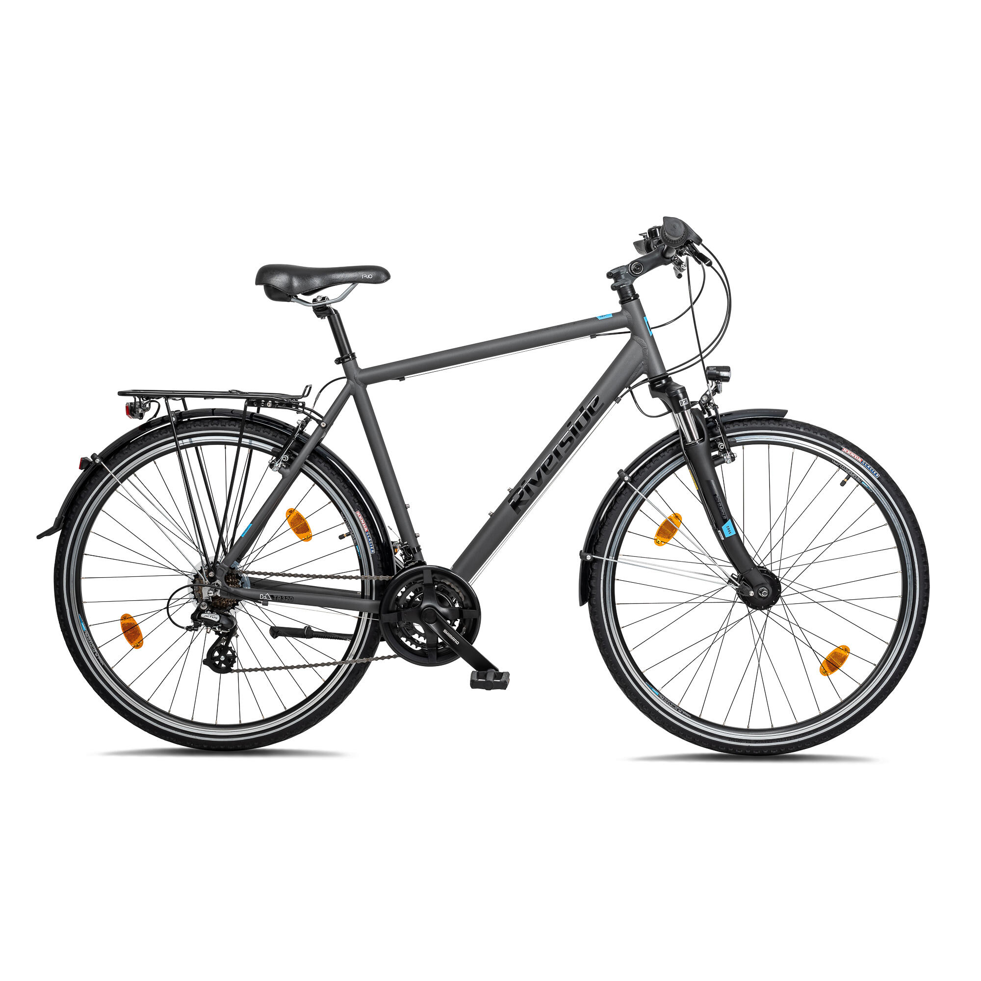 Trekkingrad 28 Zoll Riverside 320 TR Herren Grau RIVERSIDE DECATHLON