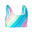 Haut de maillot de bain brassière Fille - 500 Lana rainbow stripes turquoise