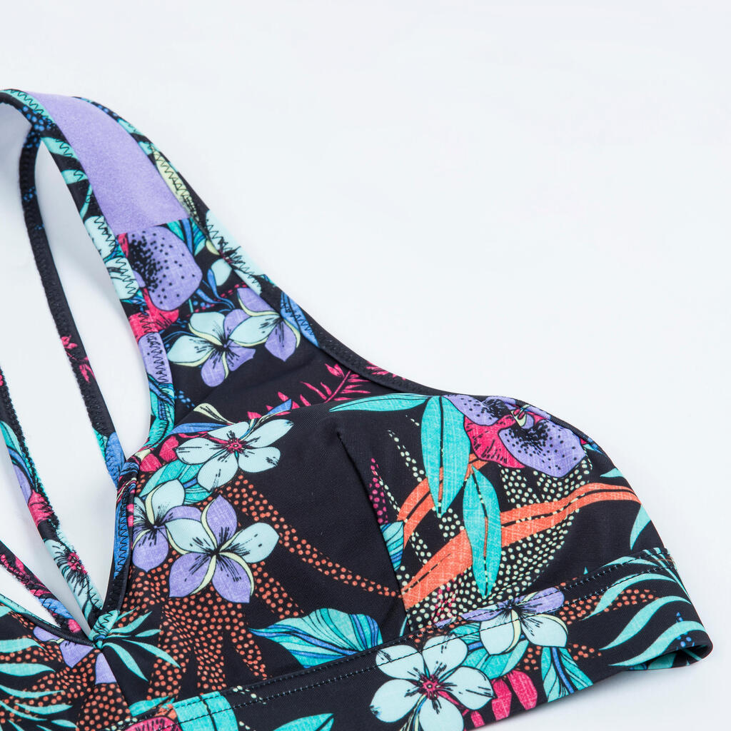 Gornji deo kupaćeg za surfovanje Lily 900 za devojčice - beli