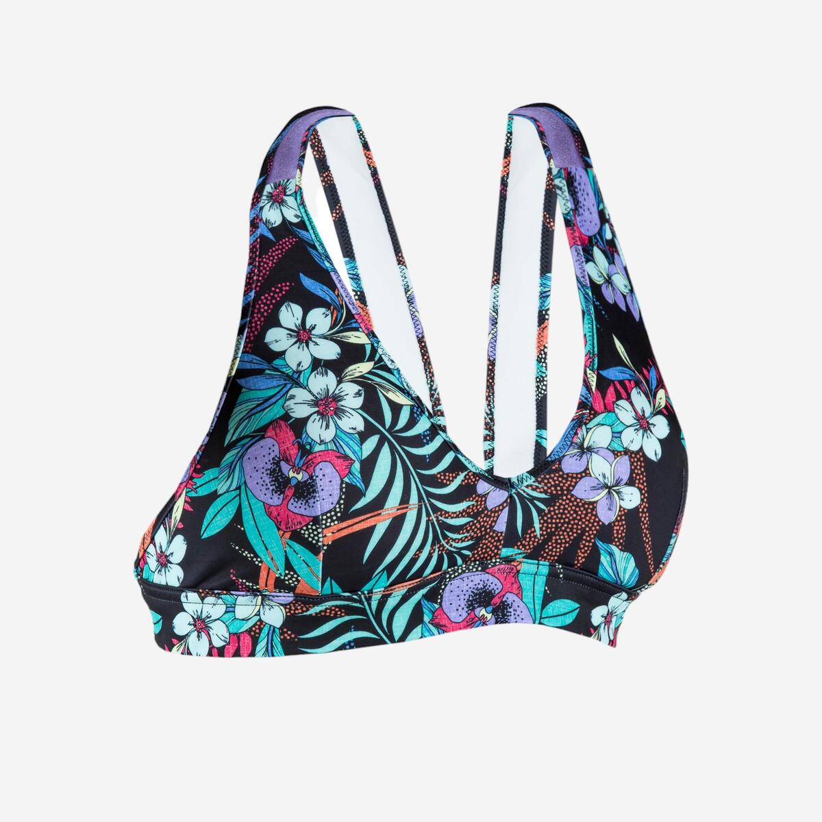 Haut de maillot de bain fille - 900 lily violet turquoise