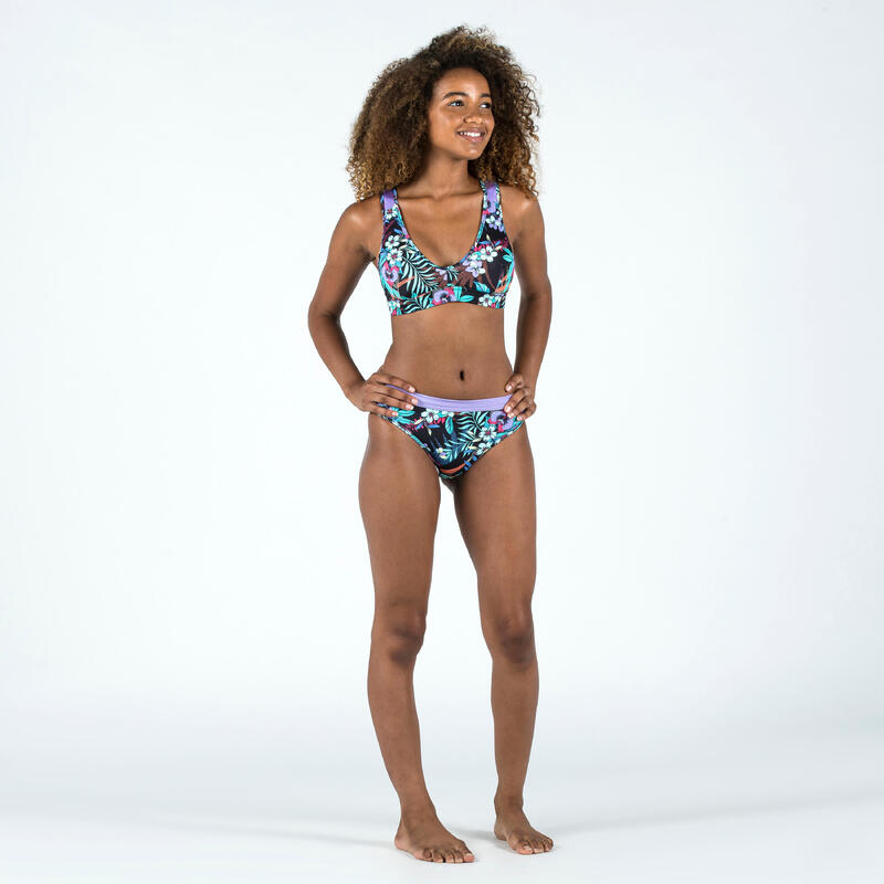 Bikinitop voor meisjes 900 Lily paars turquoise