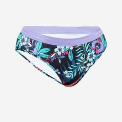 Bas de maillot de bain fleuri surf Fille - 900 Buddy rose nero