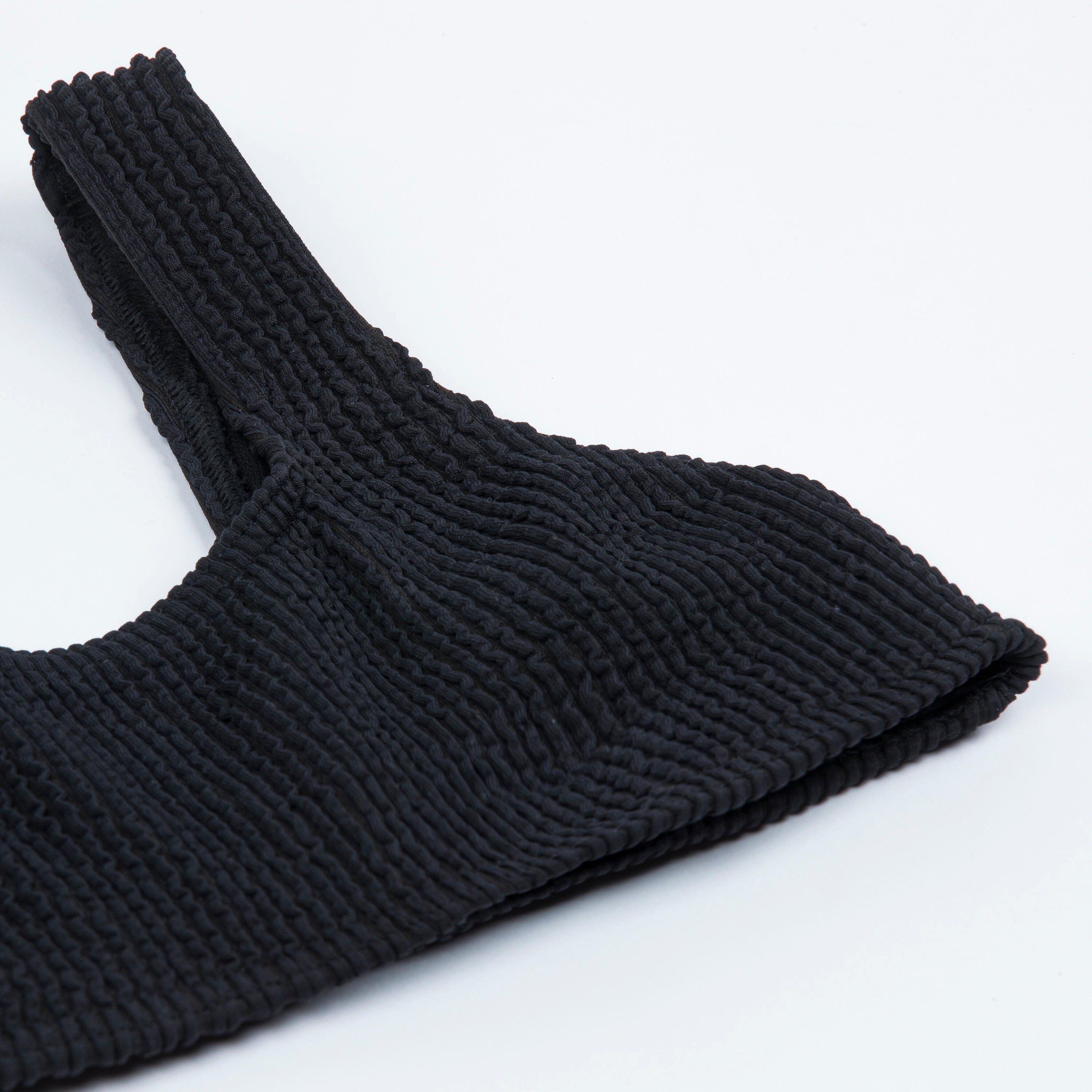 Haut de maillot de bain brassière texturée Fille - 500 Lana noir 4/4