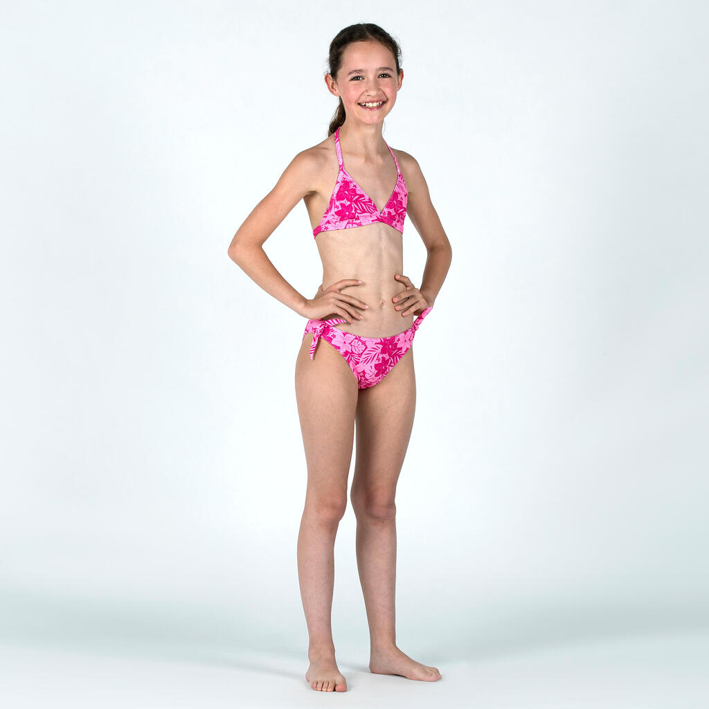 Girl's two-piece swimsuit - 100 Tania Tropical pink