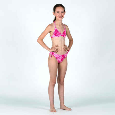Girl's two-piece swimsuit - 100 Tania Tropical pink