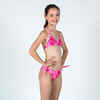 Meiteņu divdaļīgs peldkostīms “Tania 100”, rozā/tropu