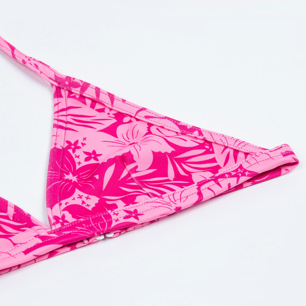 Kupaći kostim za djevojčice 100 Tania Tropical ružičasti