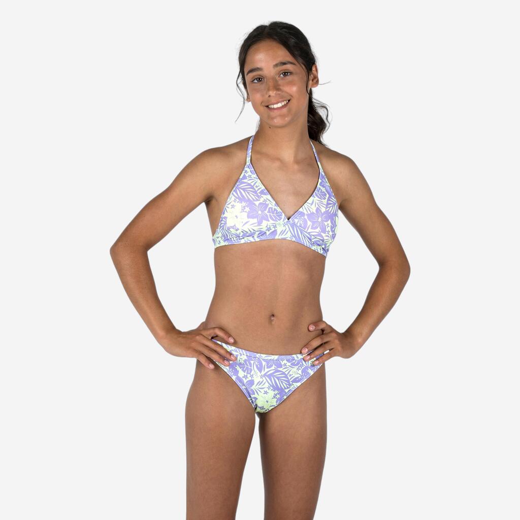 Bikini-Set Mädchen - 100 Tania Tropical violett/gelb