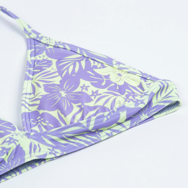 Maillot de bain 2 pièces Fille - 100 Tania tropical violet jaune