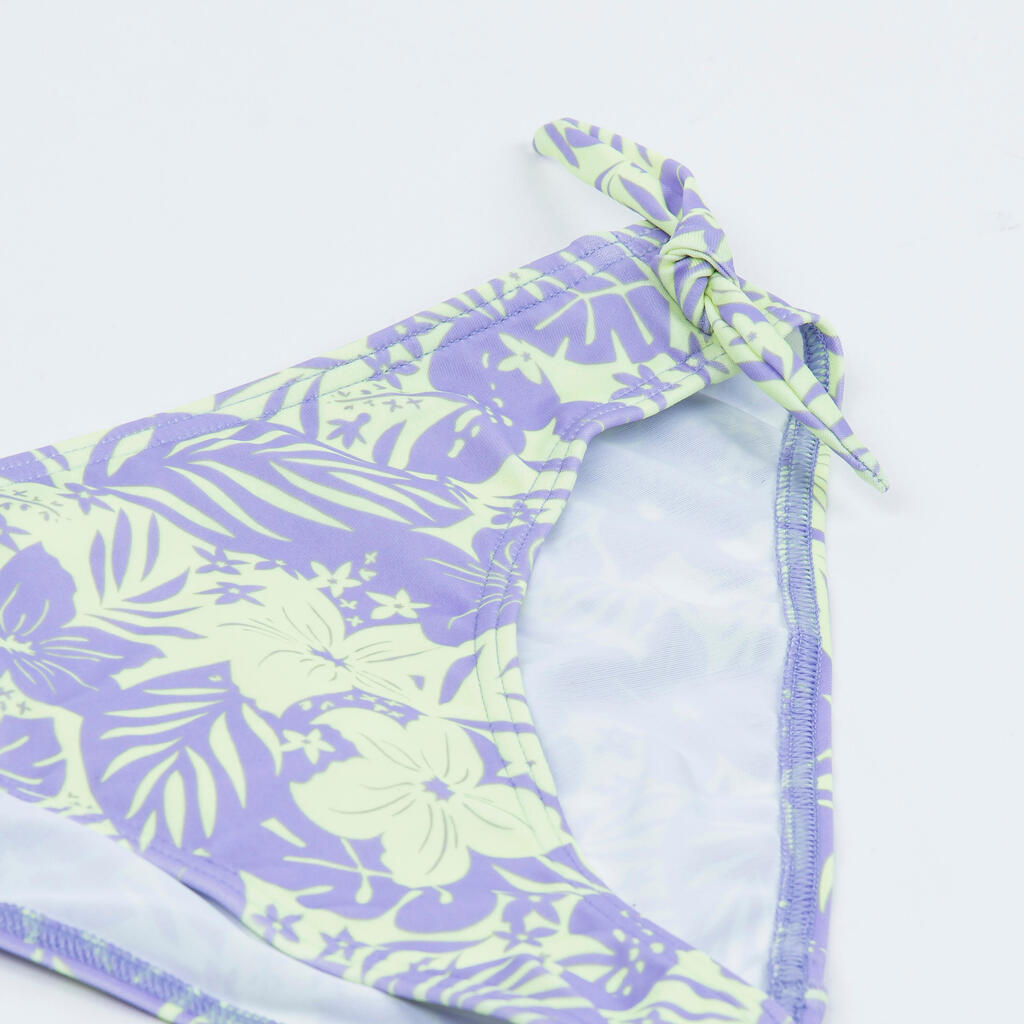 Girl's 2-piece swimsuit - 100 Tania tropical purple blue