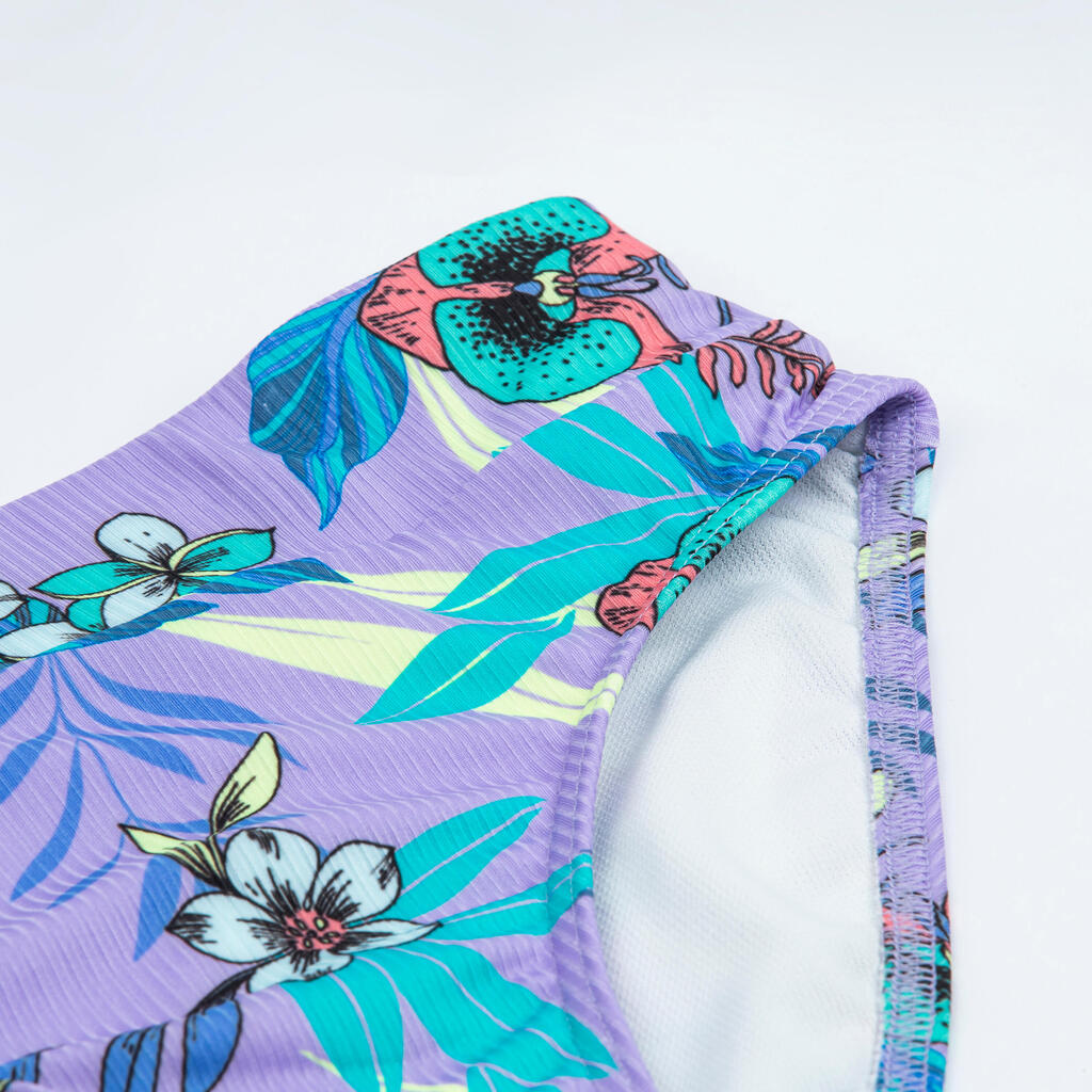 Bikini-Hose Mädchen texturiert 500 Bao Orchid violett