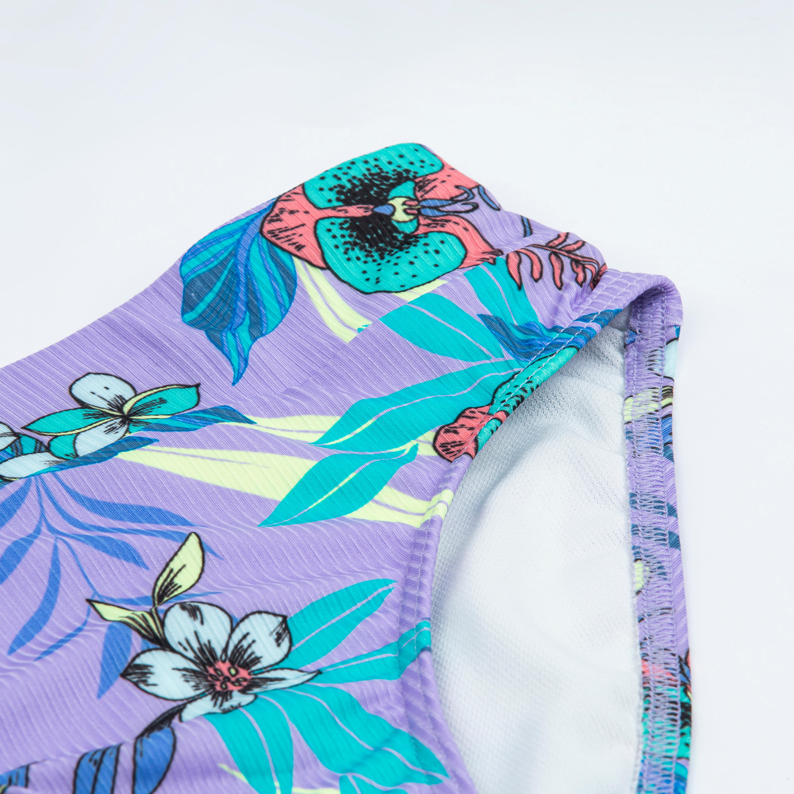 Bas de maillot de bain texturé Fille - 500 Bao orchid violet 4/5