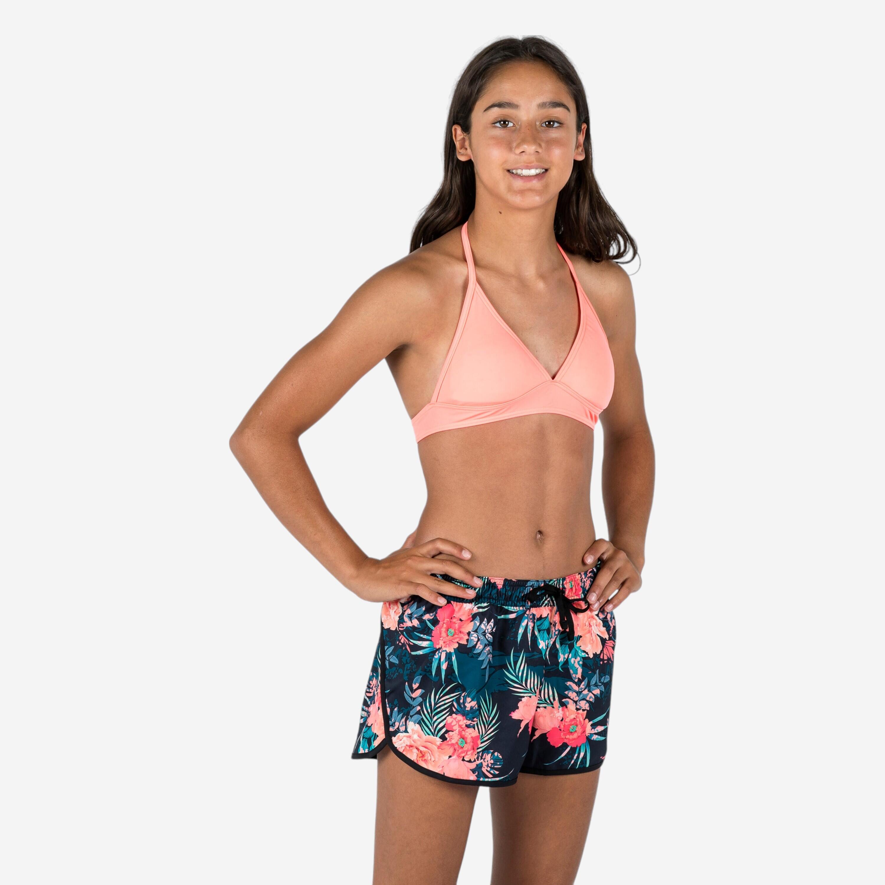Short de bain Fille 100 Katy shiso noir Decathlon Tunisie