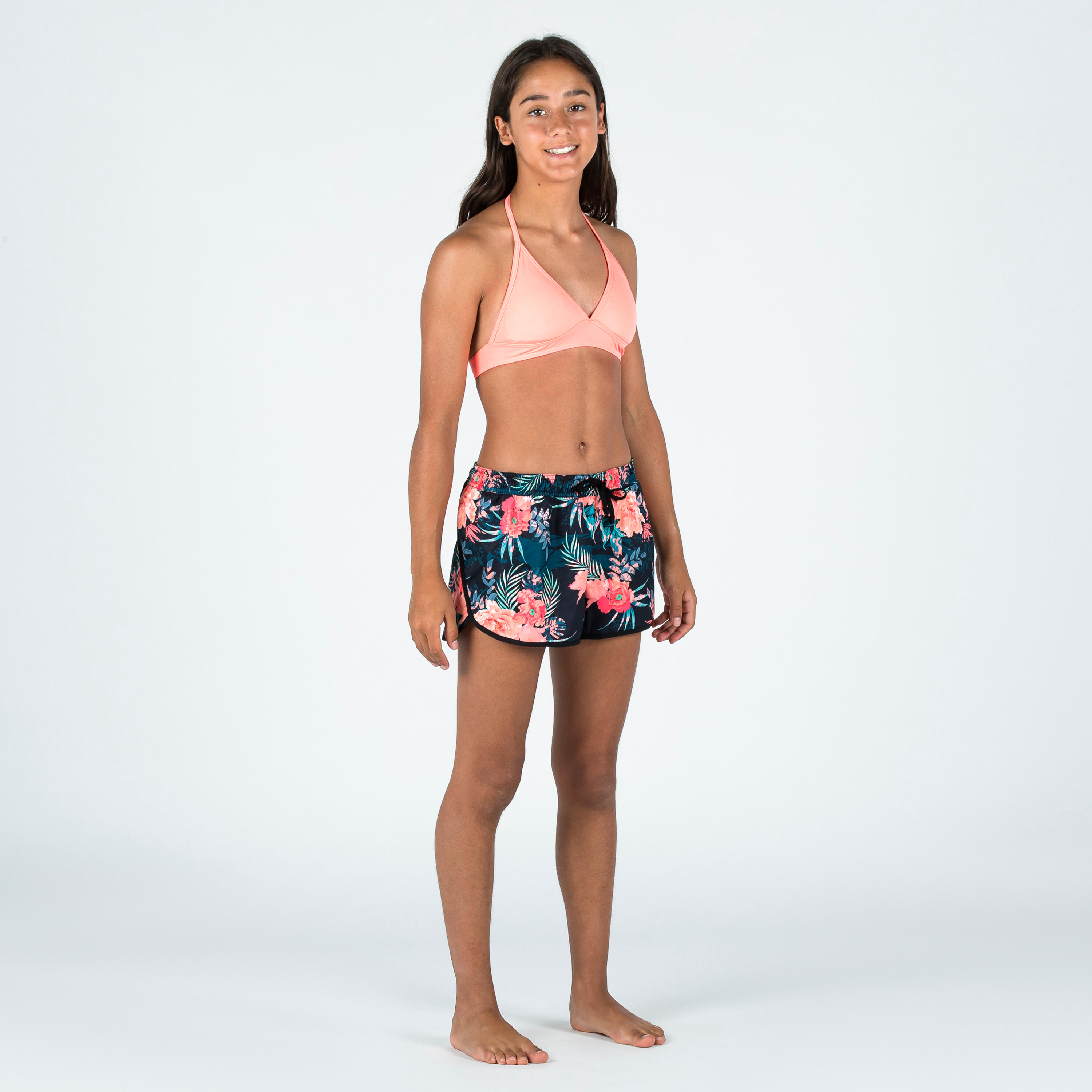 Girl's swim shorts - 100 Katy shiso black 6/6