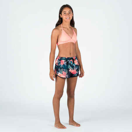 Girl's swim shorts - 100 Katy shiso black