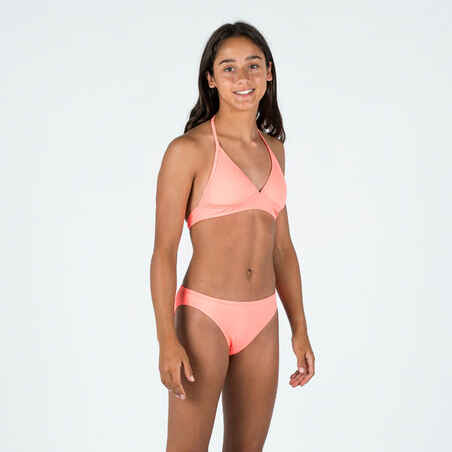 Girl's scarf swimsuit top - 100 Tami coral