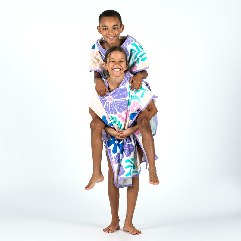 Surfponcho voor kinderen 110 tot 135 cm - 500 Lila paars