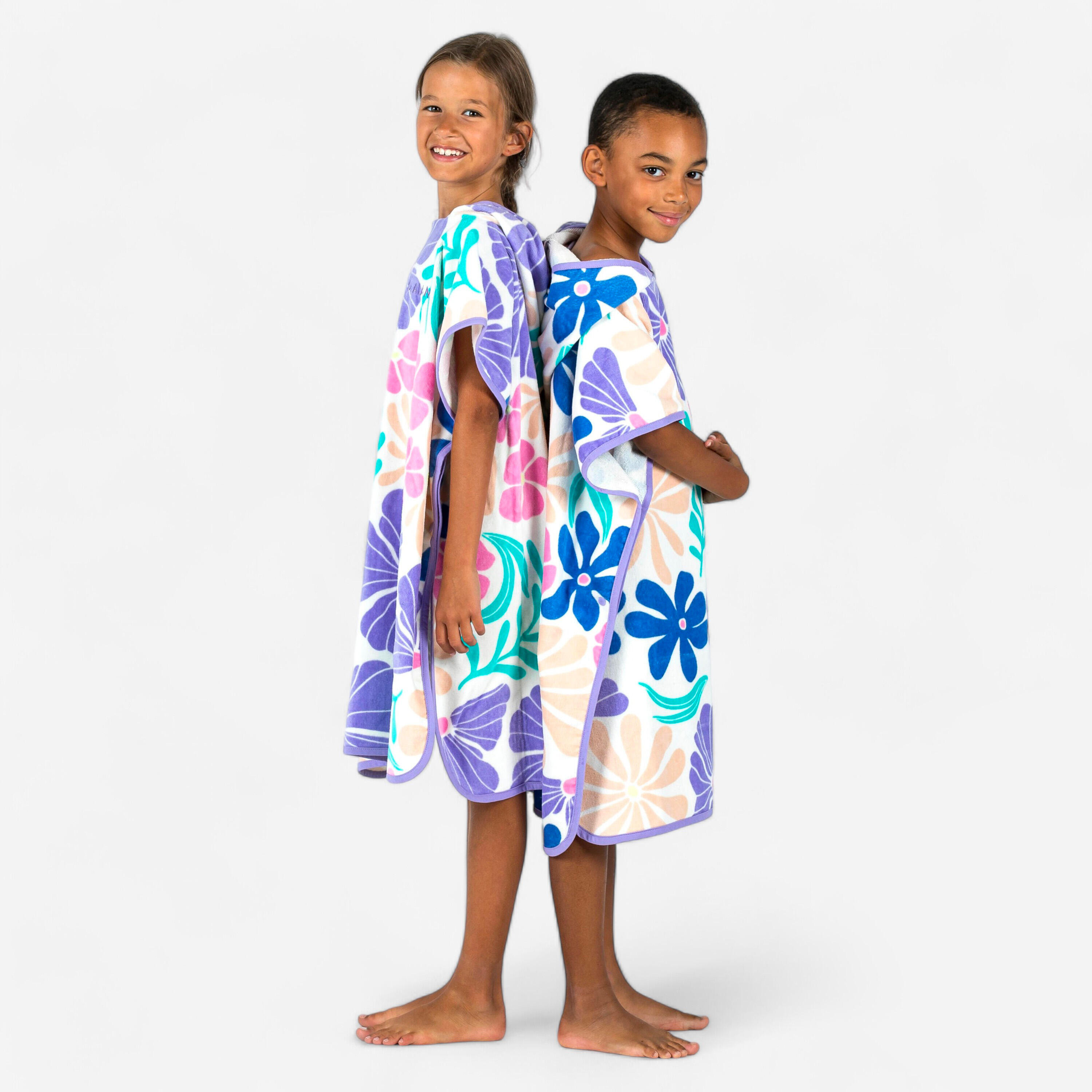 Olaian - Poncho Surf Enfant 110 À 135 Cm - 500 Lila Violet - Serviette Poncho - Surf Bodyboard Ski Nautique - - Taille Unique - Decathlon