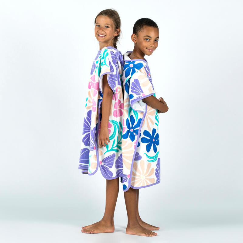 Surfponcho voor kinderen 110 tot 135 cm - 500 Lila paars