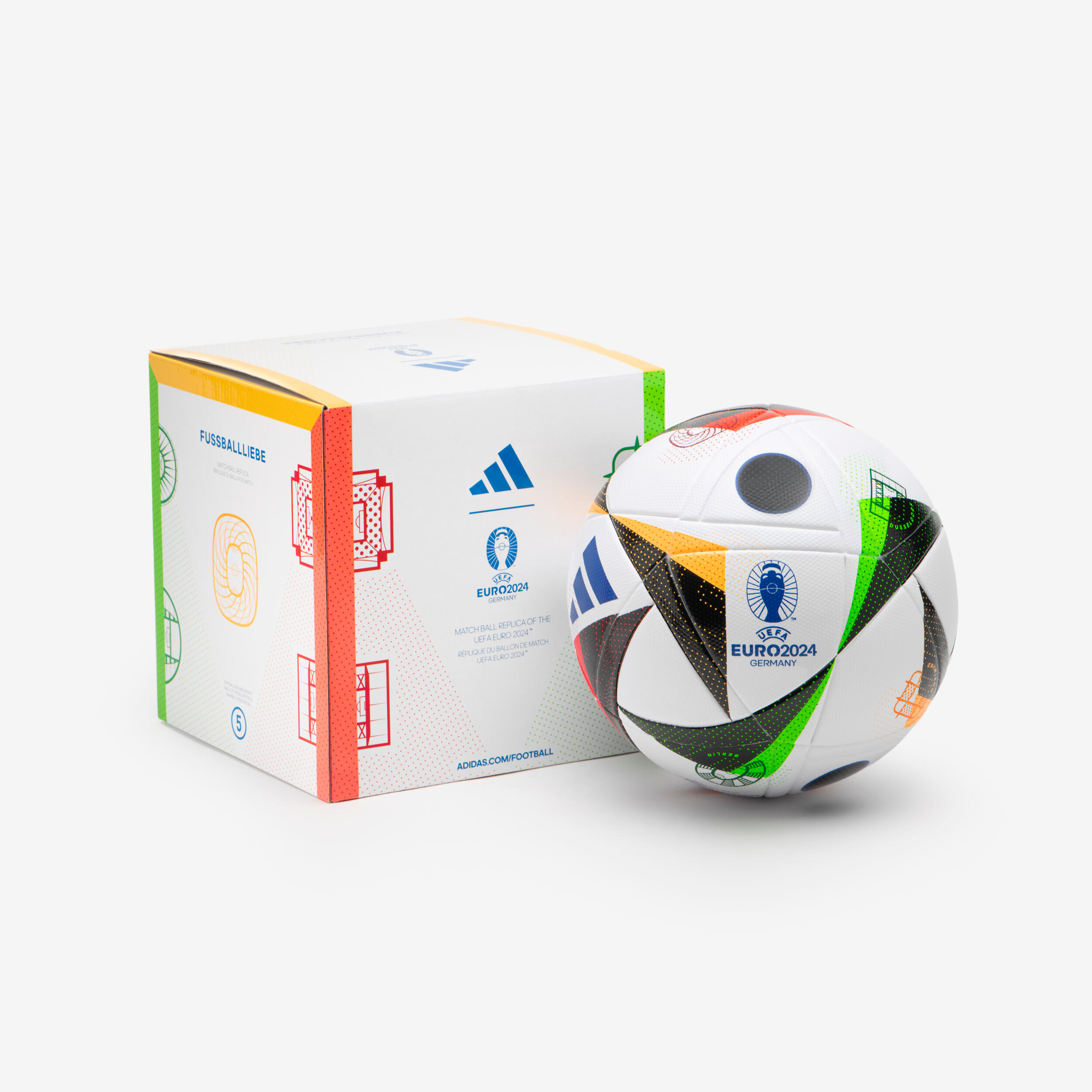 adidas Football Euro 24 LGE Boîte de football Blanc/noir/GloBlu 4