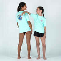 Kids anti-UV short-sleeved t-shirt - 100 Sunset vibes turquoise