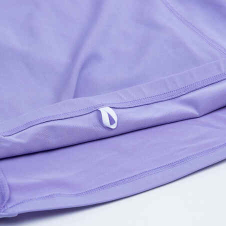 חולצת טי עם שרוולים ארוכים נגד קרינת UV לבנות - 500 - סגול סחלב