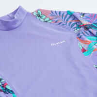 חולצת טי עם שרוולים ארוכים נגד קרינת UV לבנות - 500 - סגול סחלב