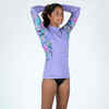 Dievčenské tričko Top 500 Orchid proti UV žiareniu s dlhým rukávom fialové