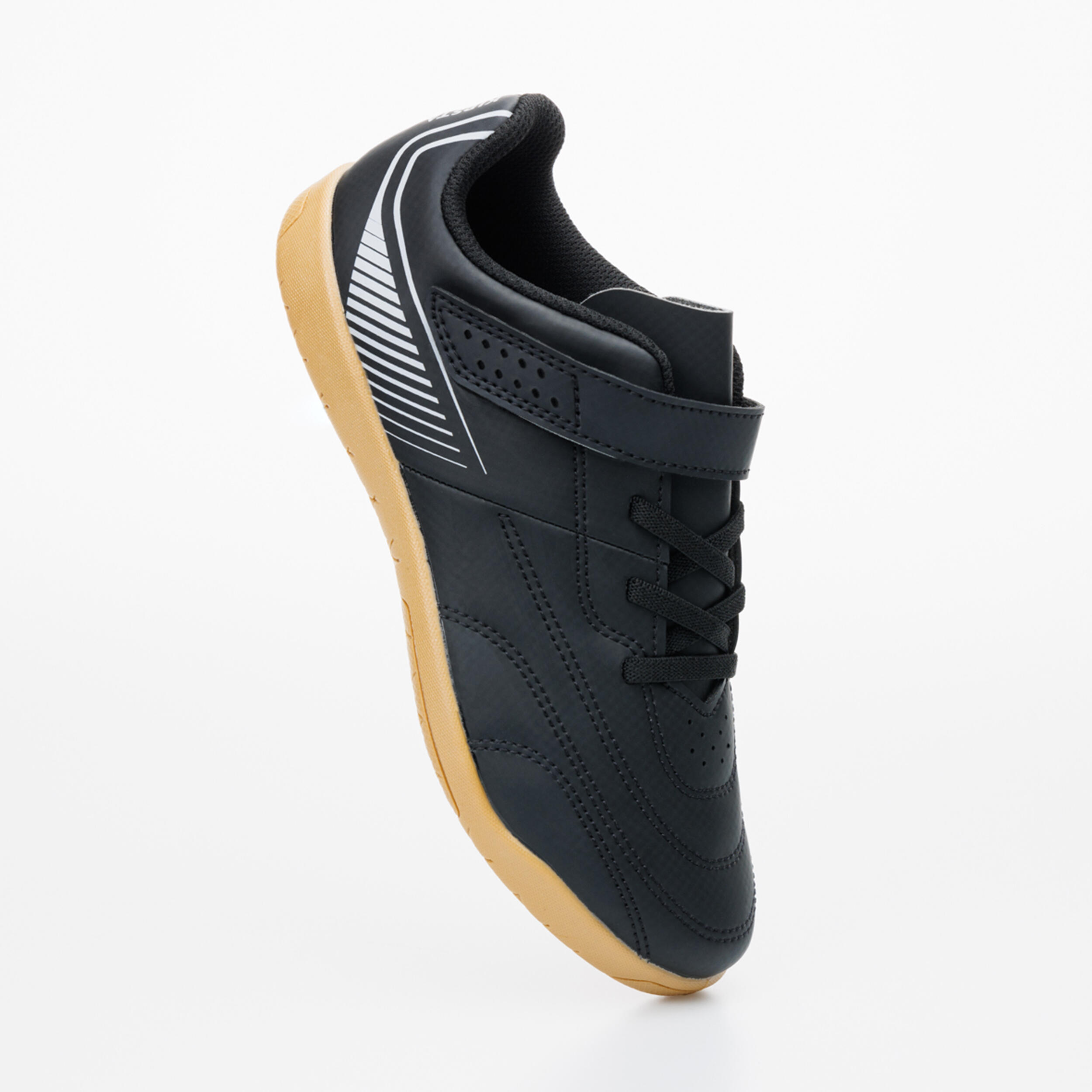 Scarpe futsal bambino 100 nero-caramello 6/11