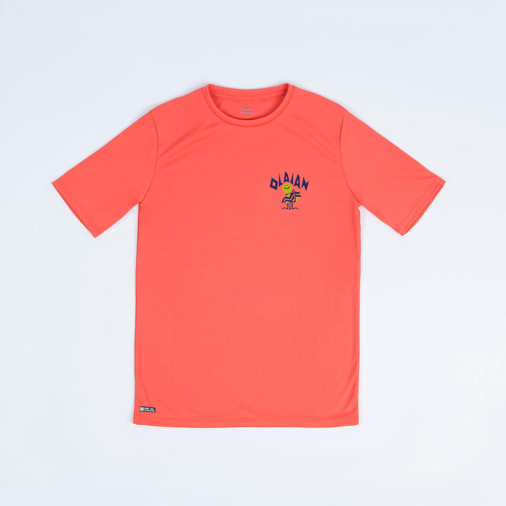 UV-Shirt kurzarm Kinder - 100 orange Print