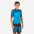 Boy's surfing anti-UV short-sleeved T-shirt - 500 - blue