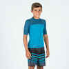 Chlapčenské tričko 500 s ochranou proti UV krátky rukáv na surfovanie modré
