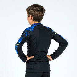 Boy's long-sleeved anti-UV T-shirt - 500 Vortex black