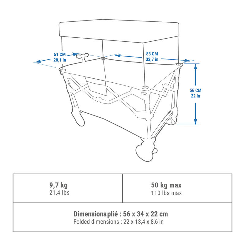 Bollerwagen compact für Campingausrüstung - Trolley Ultra Compact