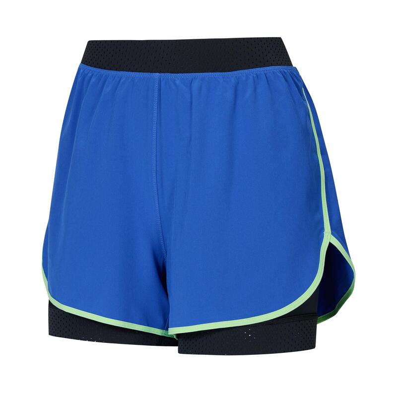 Pantalon scurt 2 în 1 900 Fitness cardio Albastru Damă 