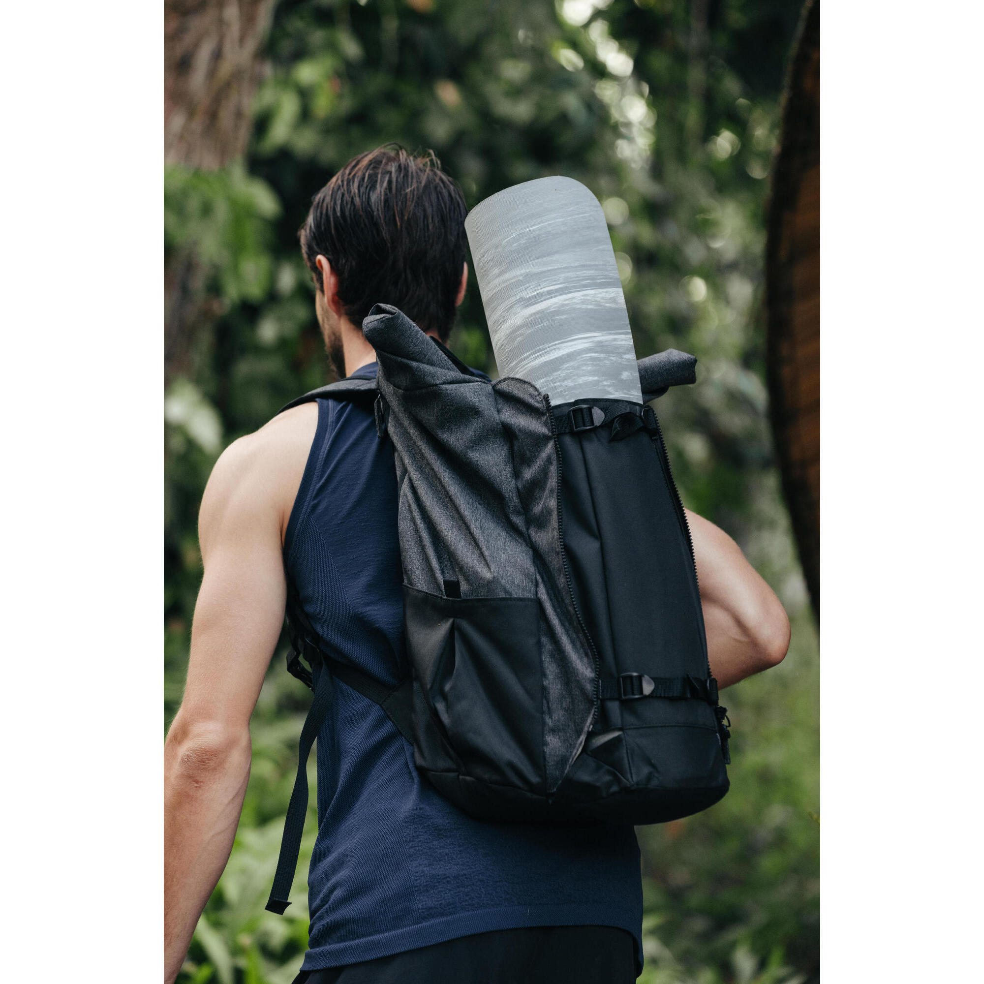 BACKPACK YOGA MAT GREY AND BLACK