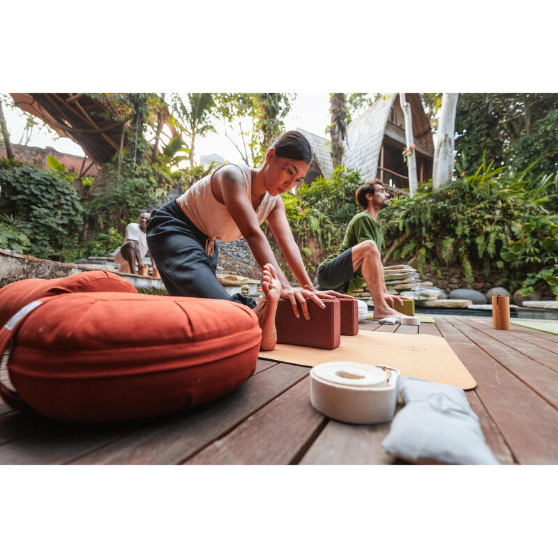 Zafu coussin rond de yoga et méditation, bordeaux