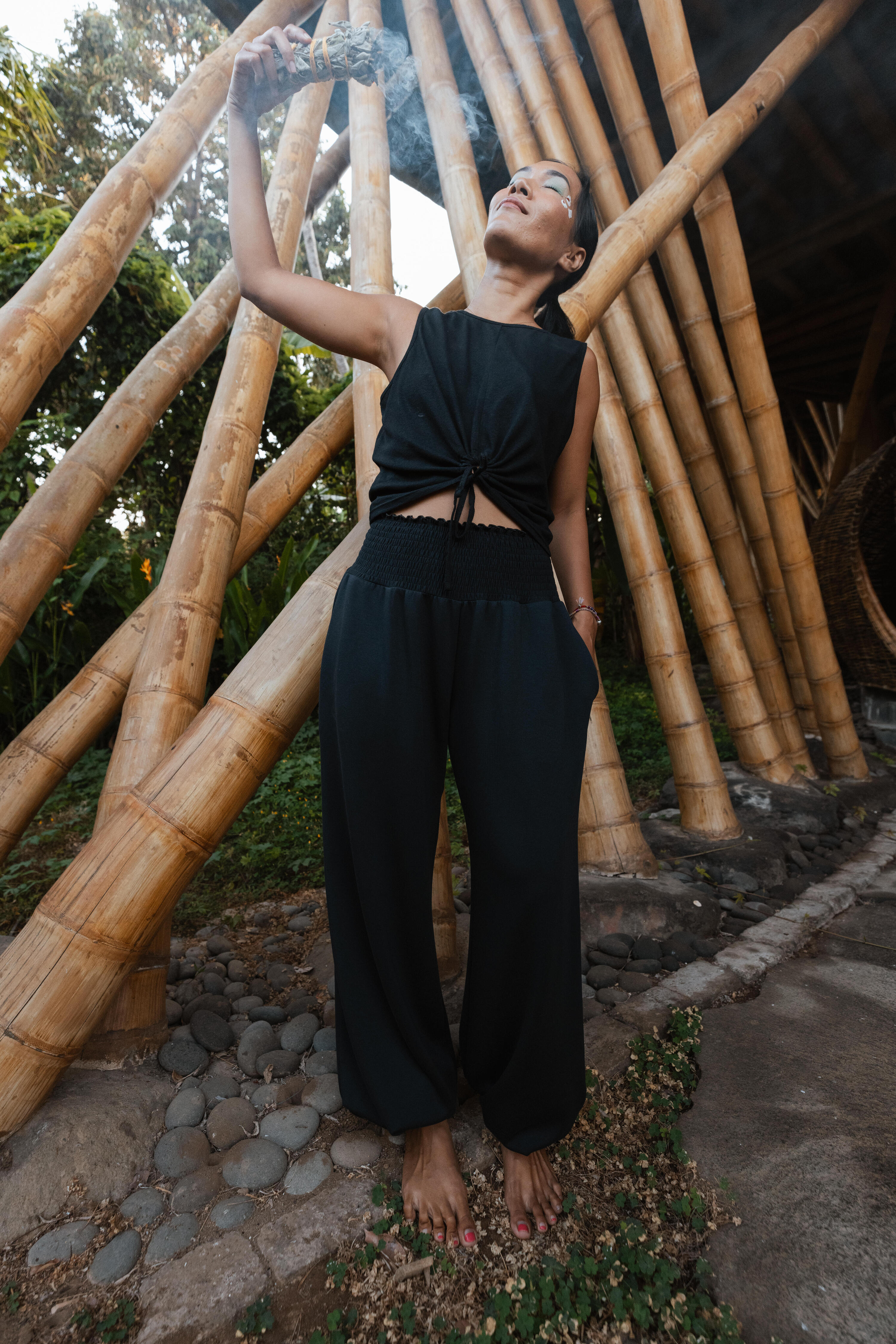 PANTALON LARGE YOGA SMOCK NOIR 9/9