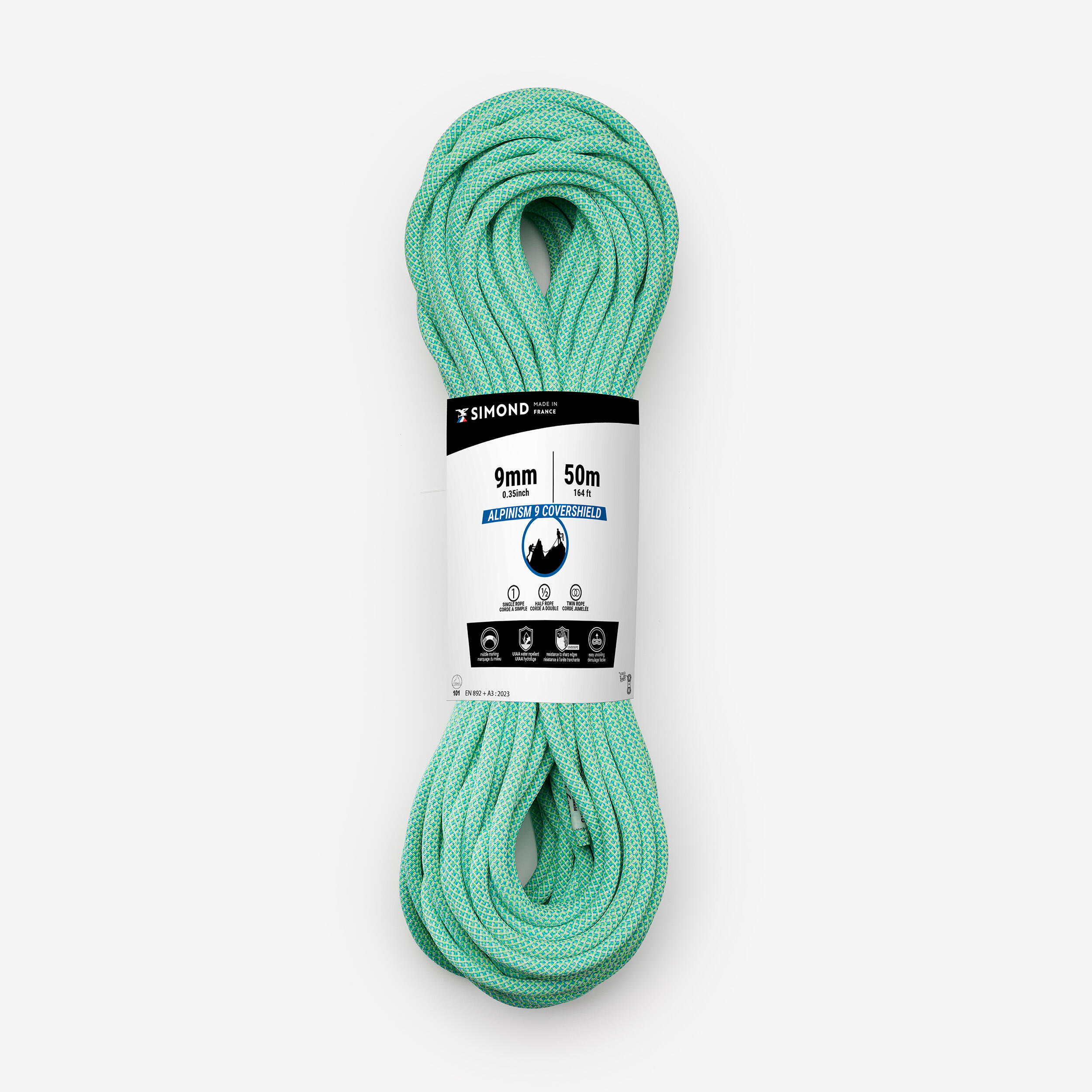 SIMOND Horolezecké lano Alpinism 9 Covershield trojitá certifikácia 9mmx50m