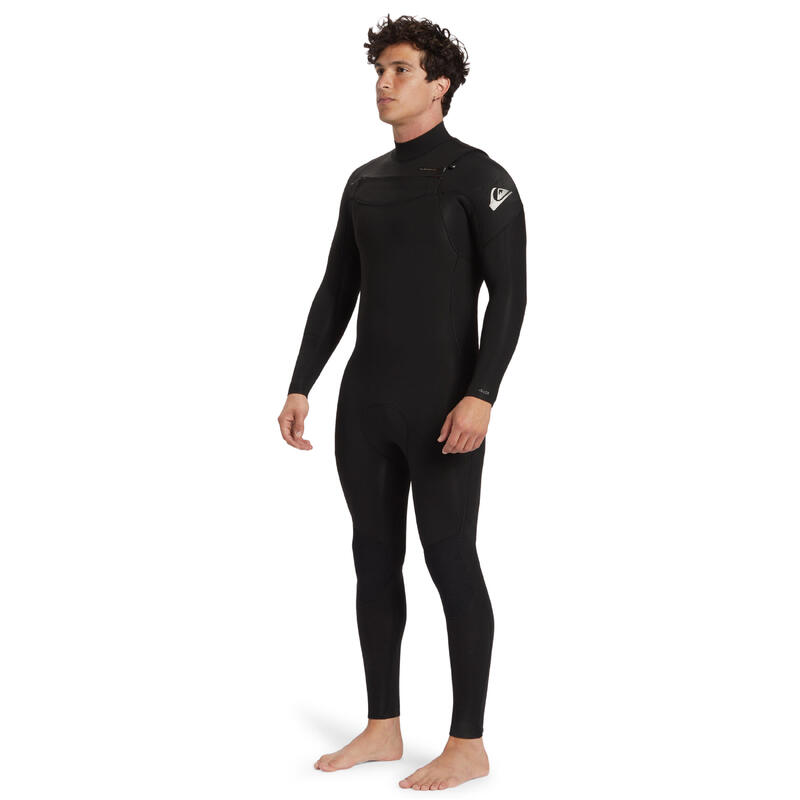 Traje Surf Session Hombre Negro Azul 4/3 mm Cremallera Frontal