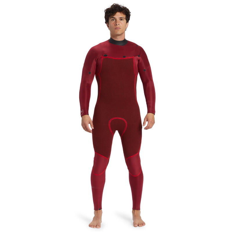 Traje Surf Session Hombre Negro Azul 4/3 mm Cremallera Frontal